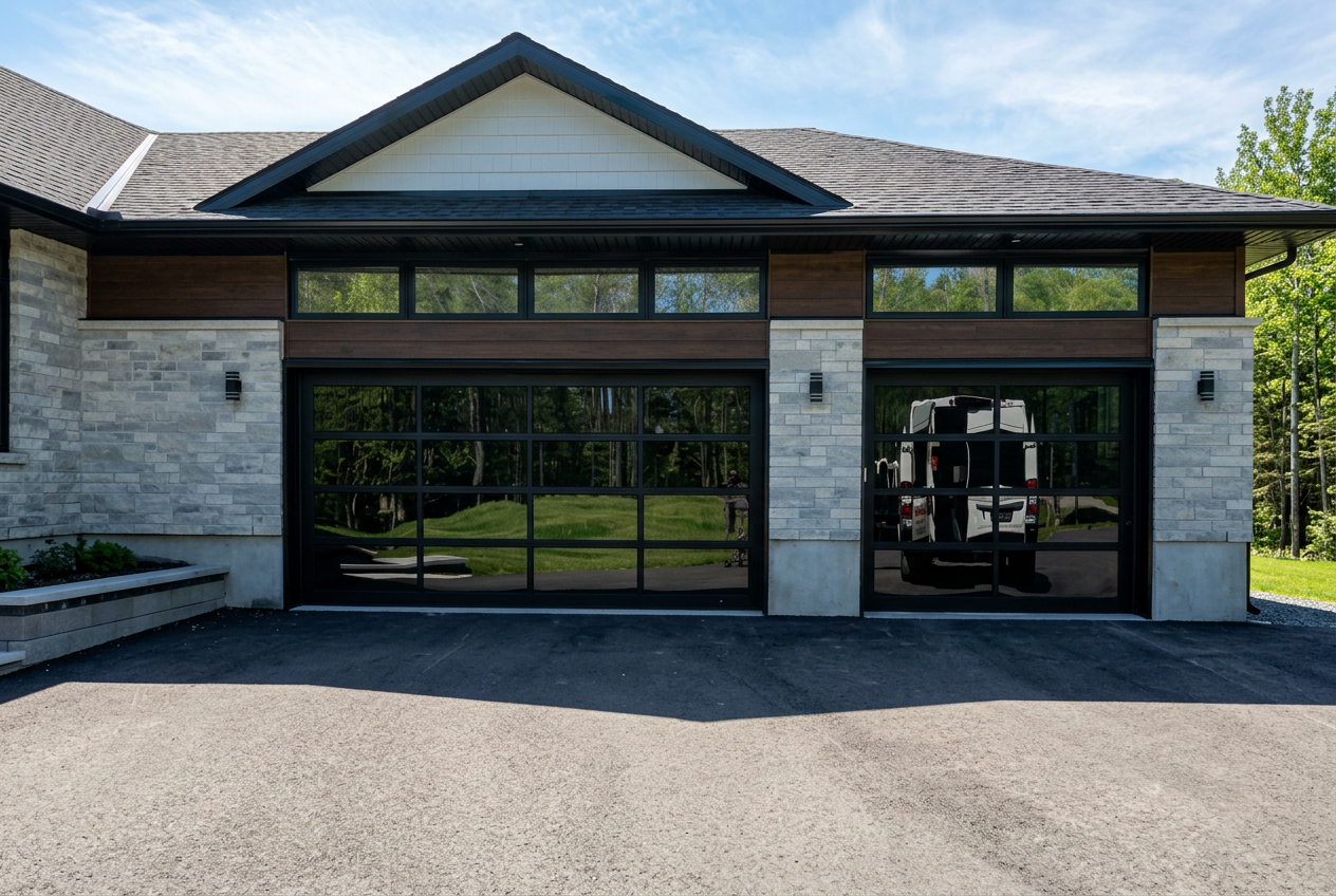 Modern Glass — Double Bay garage door installation in North Gower